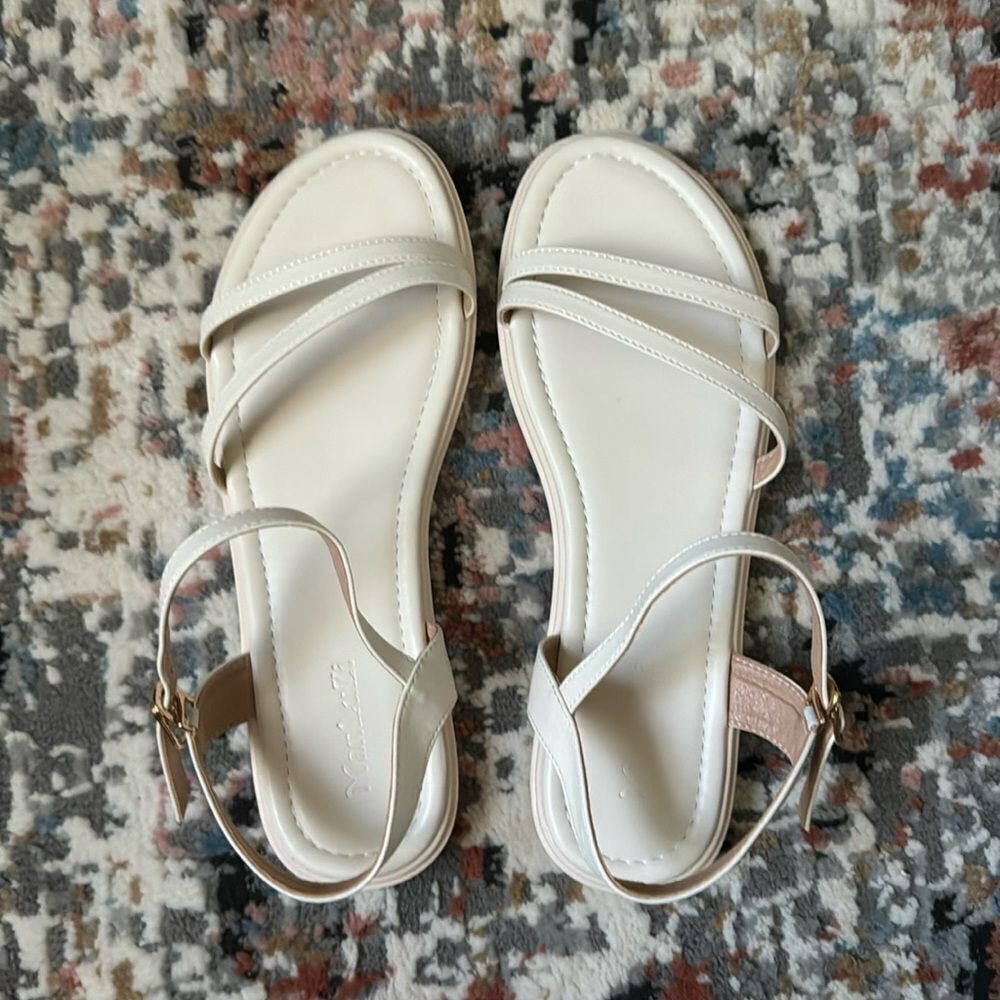 Cream/White Strappy  Sandals